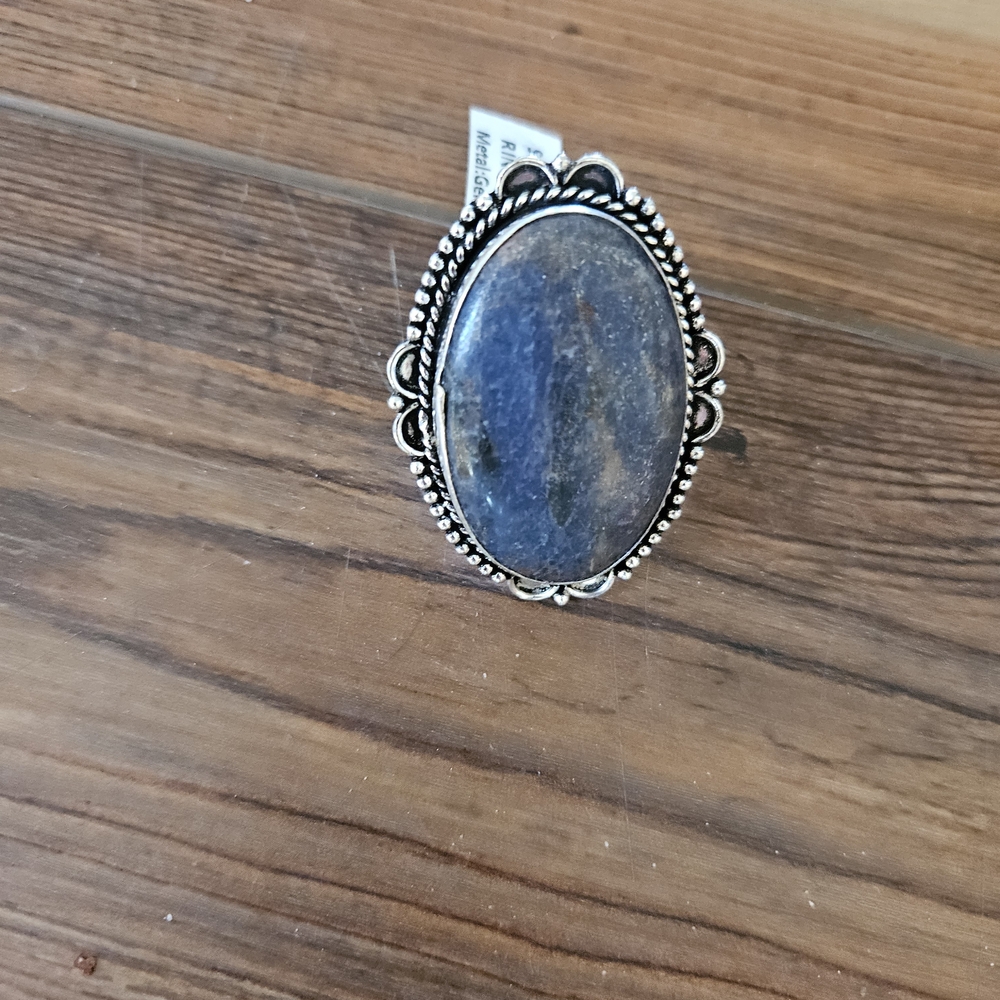 Vintage-Inspired Silver Ring with Blue  Solidate